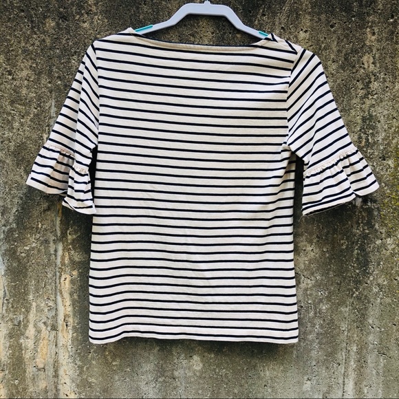 J. Crew Ruffle Sleeve Striped Top - Picture 8 of 8
